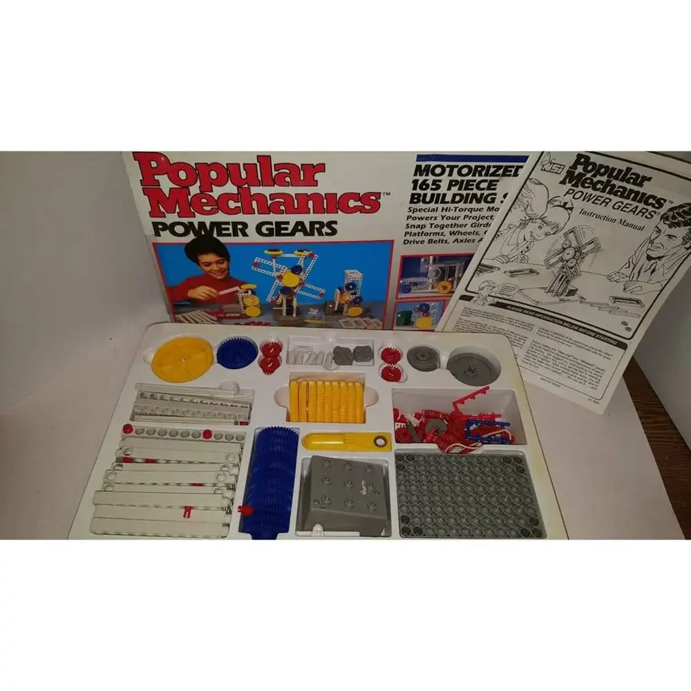 VTG Popular Mechanics Power Gears 1994 NSi 9060 165 pc Motorized Building Set